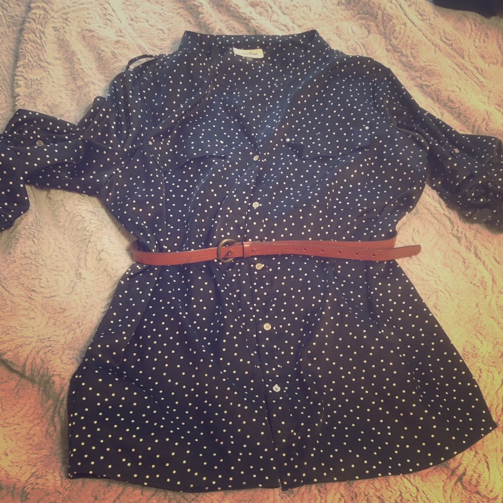 Calvin Klein navy blue and white Polka dot Size XL